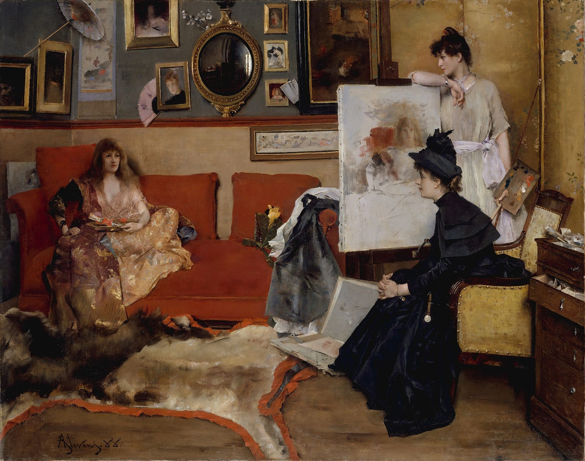 In the Studio, 1888, by Alfred Stevens