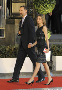 Queen Letizia of Spain wore black cocktail dress to an IOC event in Argentina in September 2013