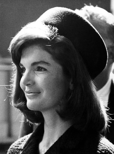 Jackie Kennedy young with pillbox hat