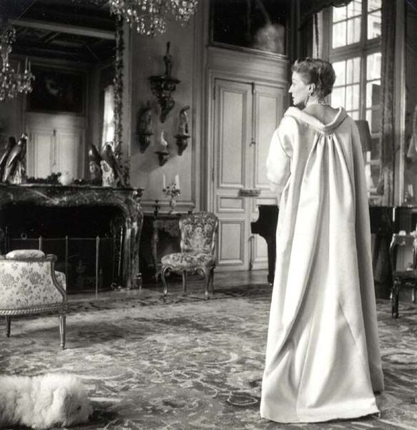 Cristobal Balenciaga Silk house coat fuscia color, 1955. originally belonged to Mrs. Mona Bismarck