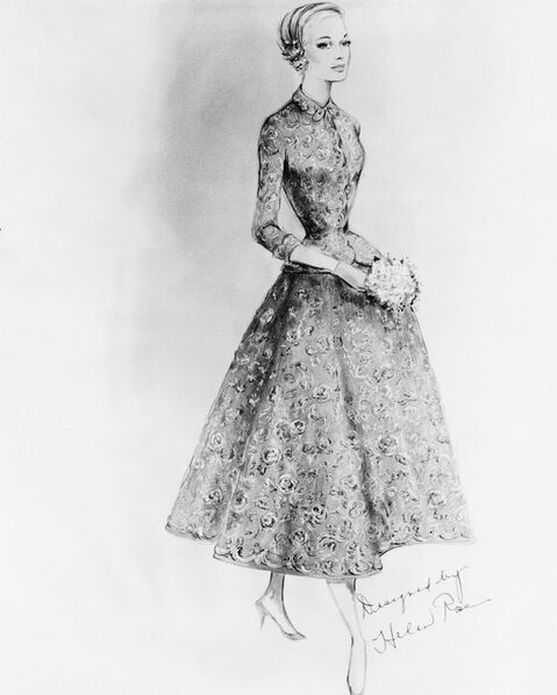 Grace Kelly's civil wedding dress, designed by Helen Rose, 1956