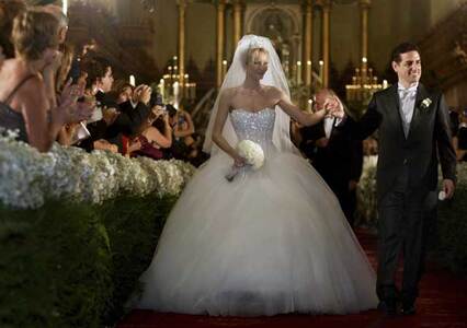 Juan Diego Flórez and his wife Julia Trappe on their religious wedding ceremony, 2008