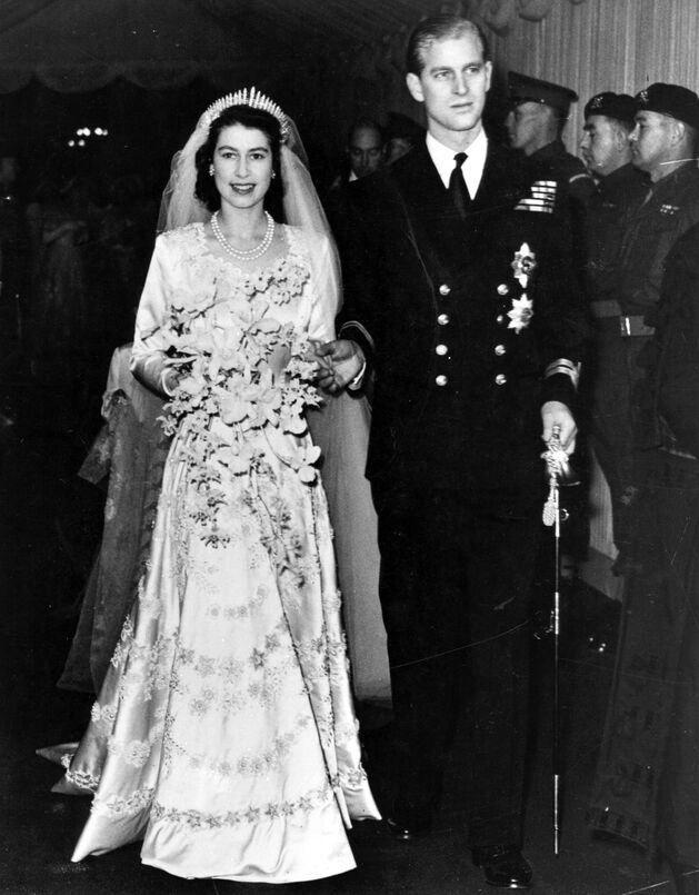 Prince Philip and Princess Elizabeth on their wedding day, 20 November 1947