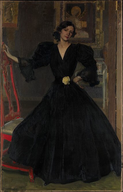 Clotilde con traje negro(Señora de Sorolla in Black), 1906, Joaquín Sorolla,Metropolitan Museum of Art, New York City