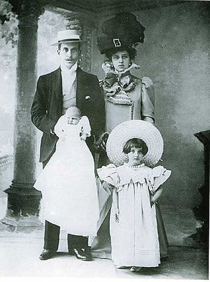 Ignazio Florio Jr., Donna Franca and their first children, Giovanna (1893-1902) and Ignazio 