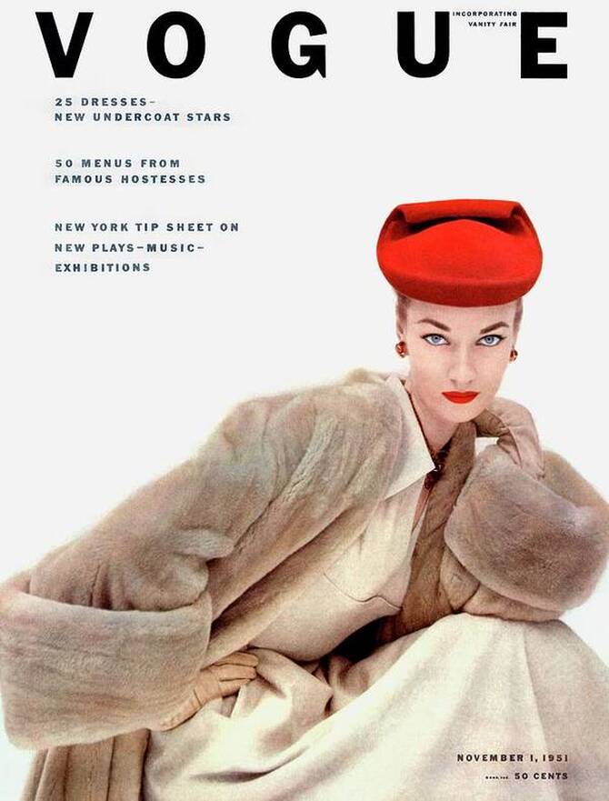 Vogue cover November 1951, photo by Clifford Coffin