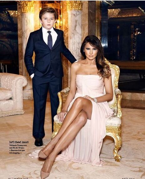 Melania Trump with her son Barron