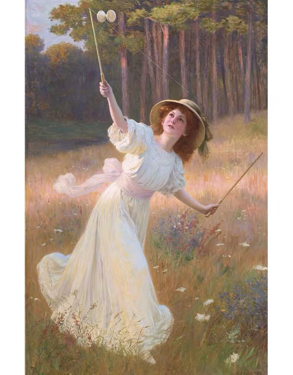 Elegant French painter Léopold-François Kowalsky(1856-1931)
