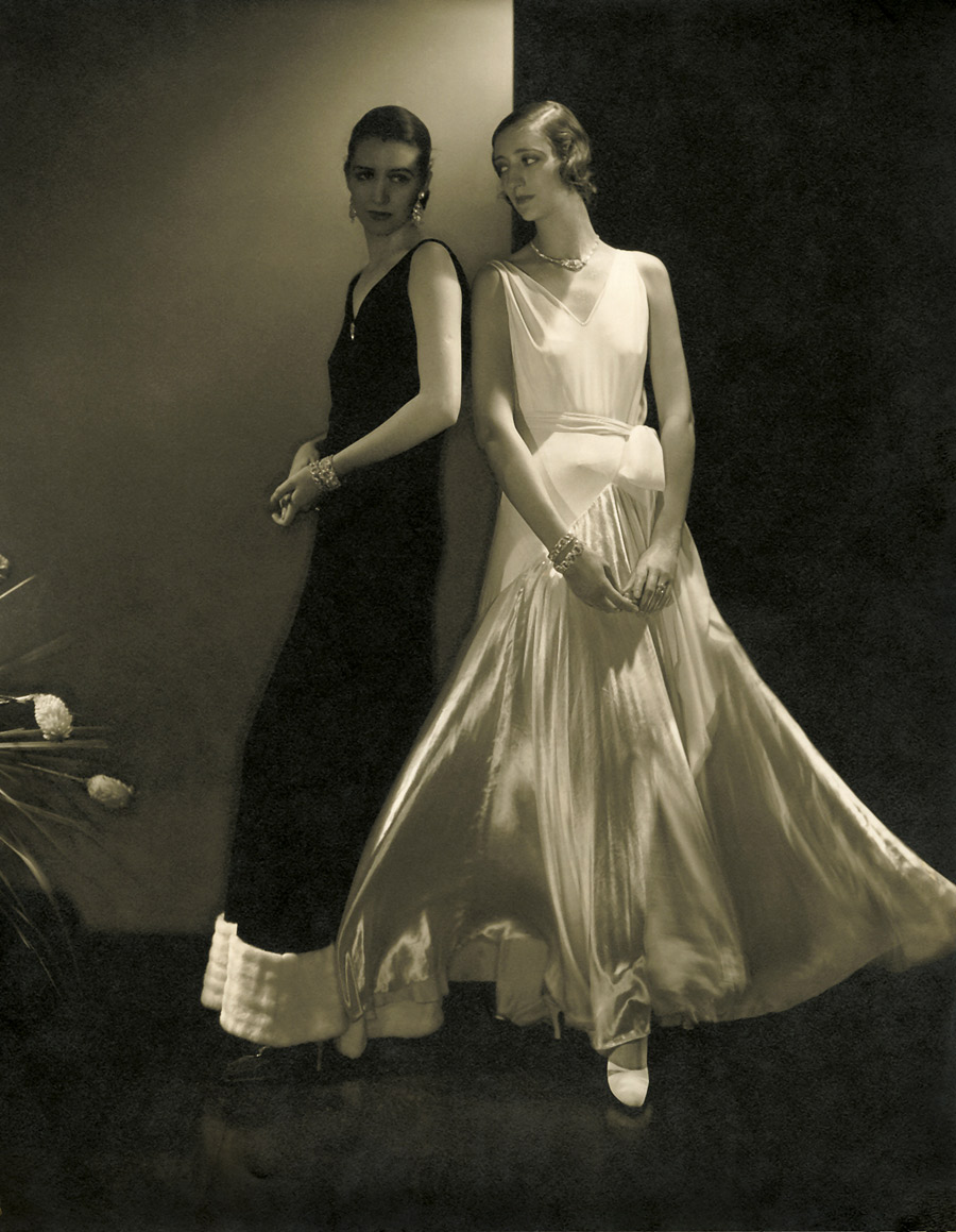 Model Marion Morehouse and unidentified model wearing dresses by Vionnet, photo by Edward Steichen, 1930