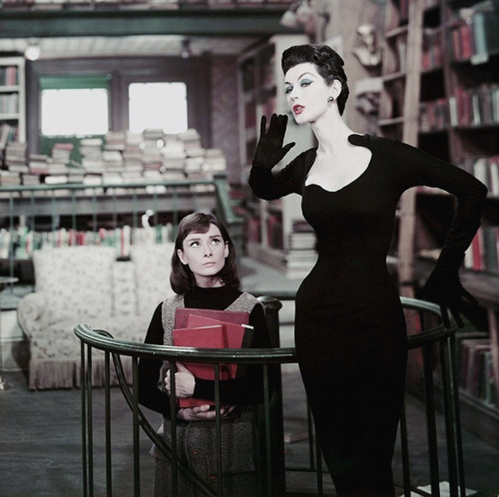 Dovima and Audrey Hepburn in movie Funny Face
