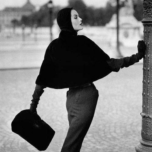 Anne Sainte Marie in Pierre Balmain ensemble, photo by Henry Clarke