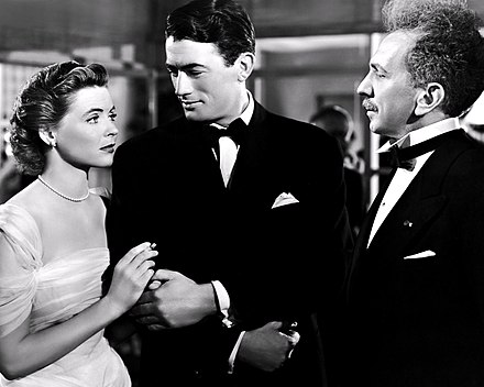 Gregory Peck with actors Dorothy McGuire and Sam Jaffe in Gentleman's Agreement (1947)