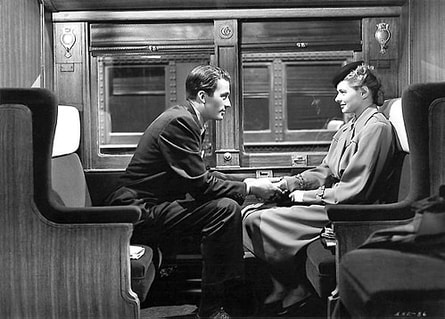Gregory Peck and co-star Ingrid Bergman in the film Spellbound (1945)