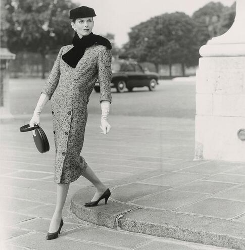 Anne Sainte Marie in Balenciaga dress, photo by Henry Clarke