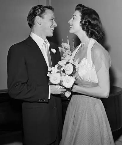 Ava Gardner and Frank Sinatra on their wedding day, 1951