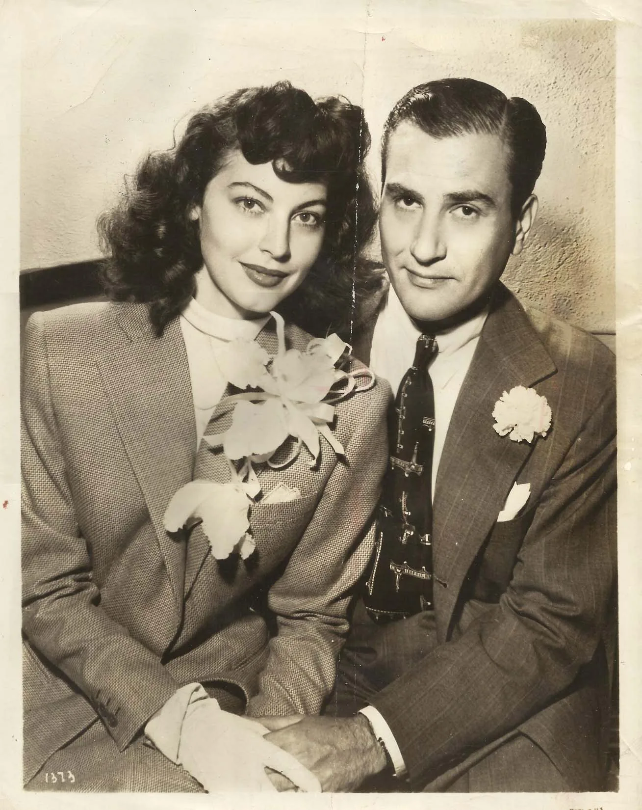 Ava Gardner and Artie Shaw on their wedding day, 1945