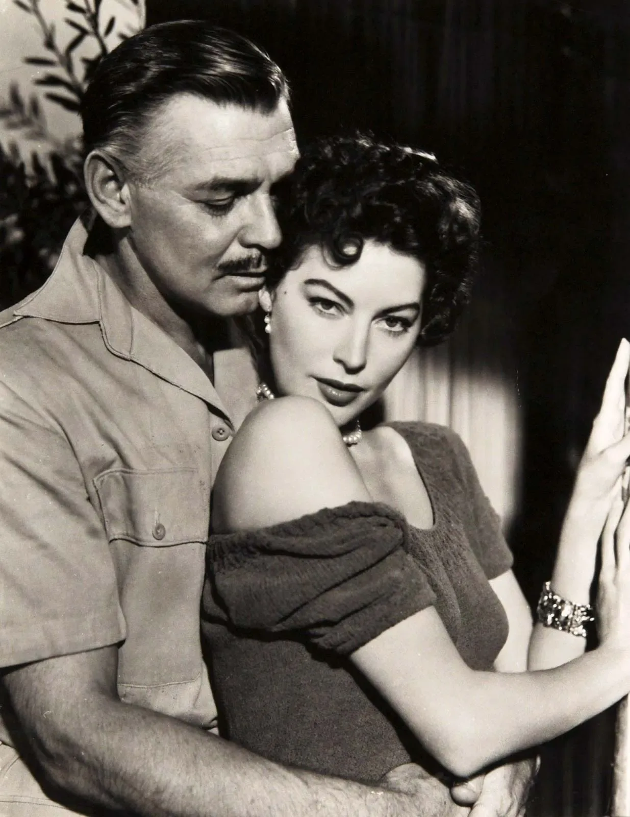 Ava Gardner and Clark Gable in Mogambo (film, 1953).
