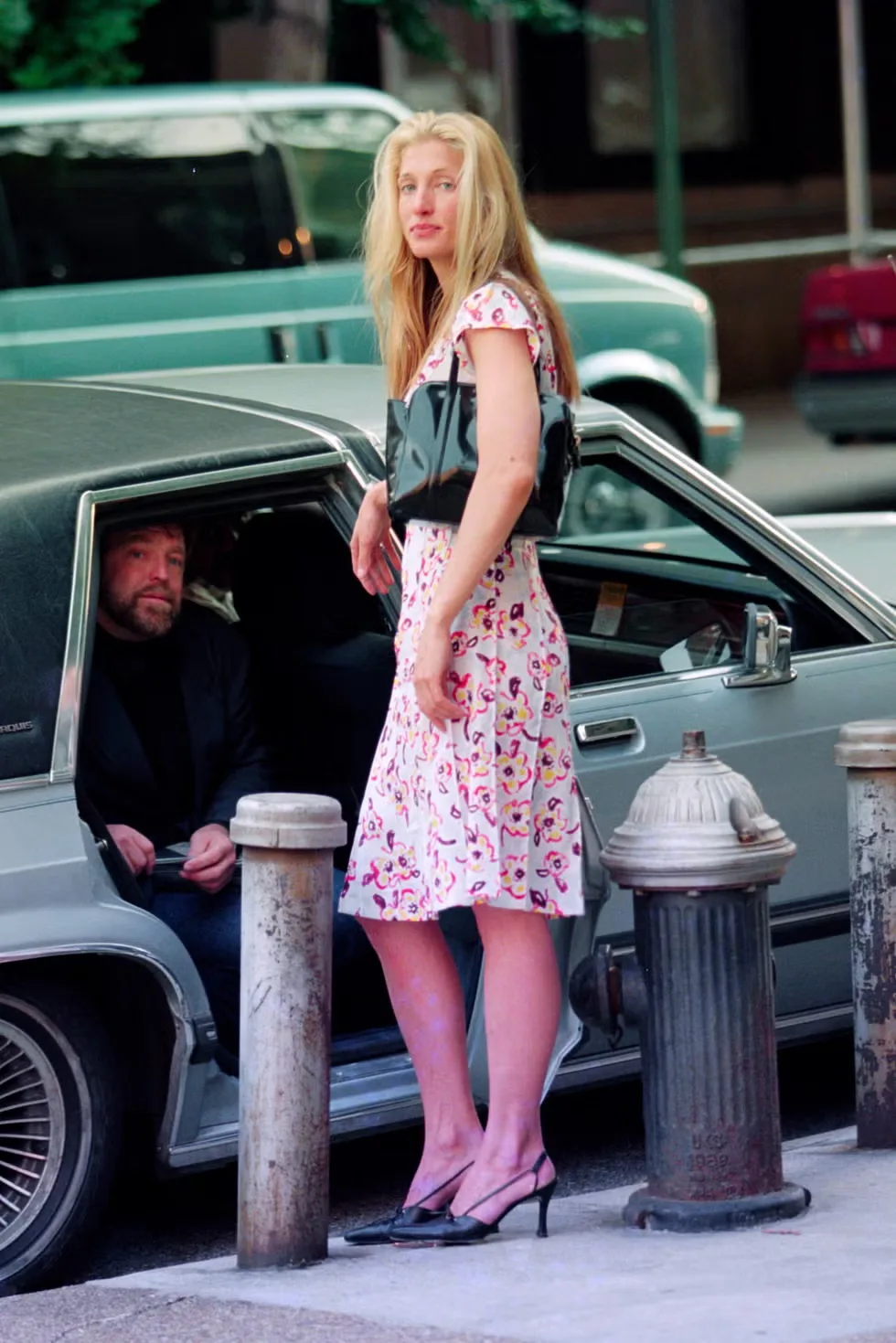 Carolyn Bessette-Kennedy, American fashion publicist and 1990s style icon, in New York