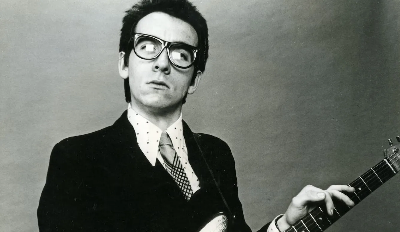 Elvis Costello young, English singer, songwriter, record producer, author, and television host