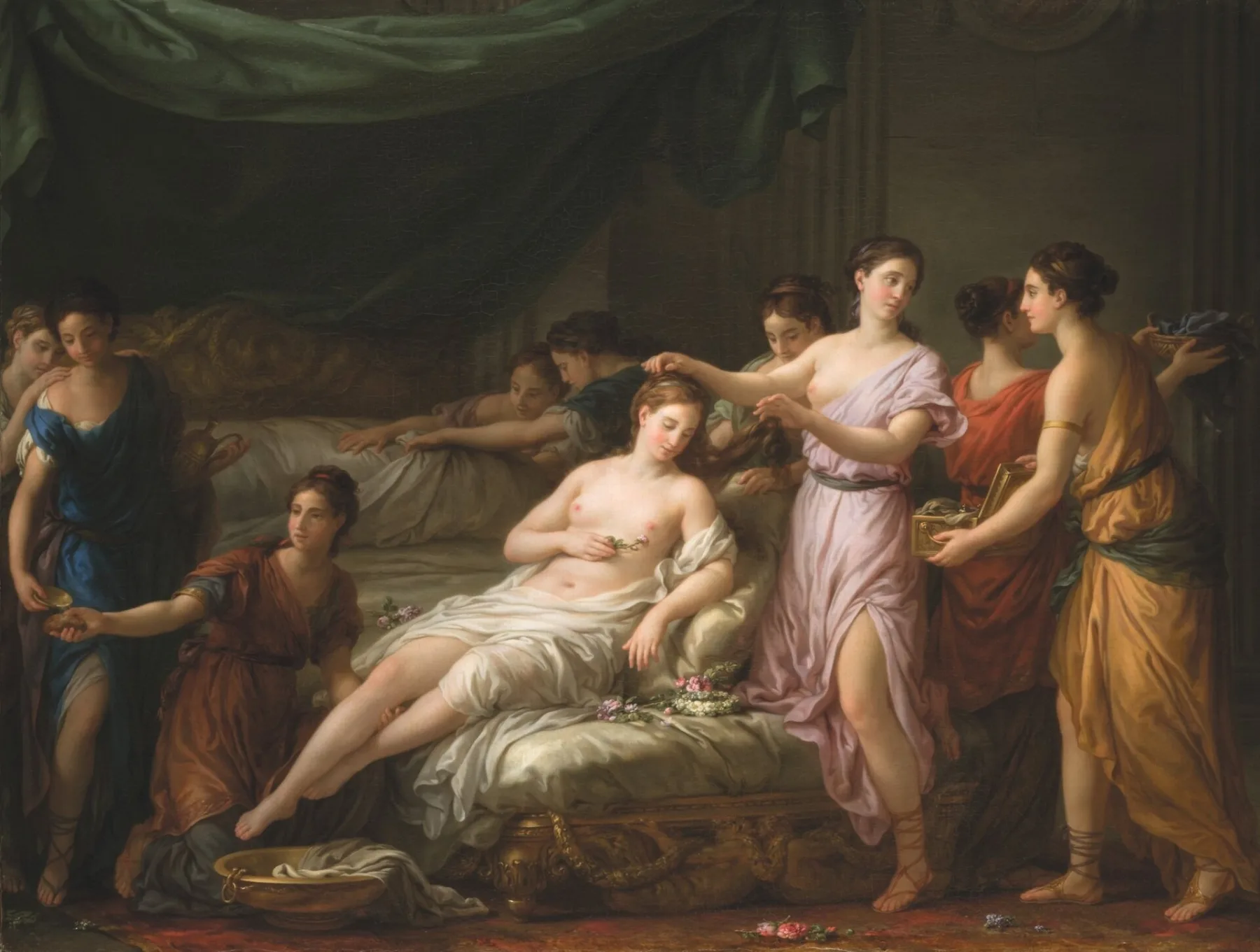 Women in Classical Dress Attending a Young Bride, Joseph-Marie Vien, 1777