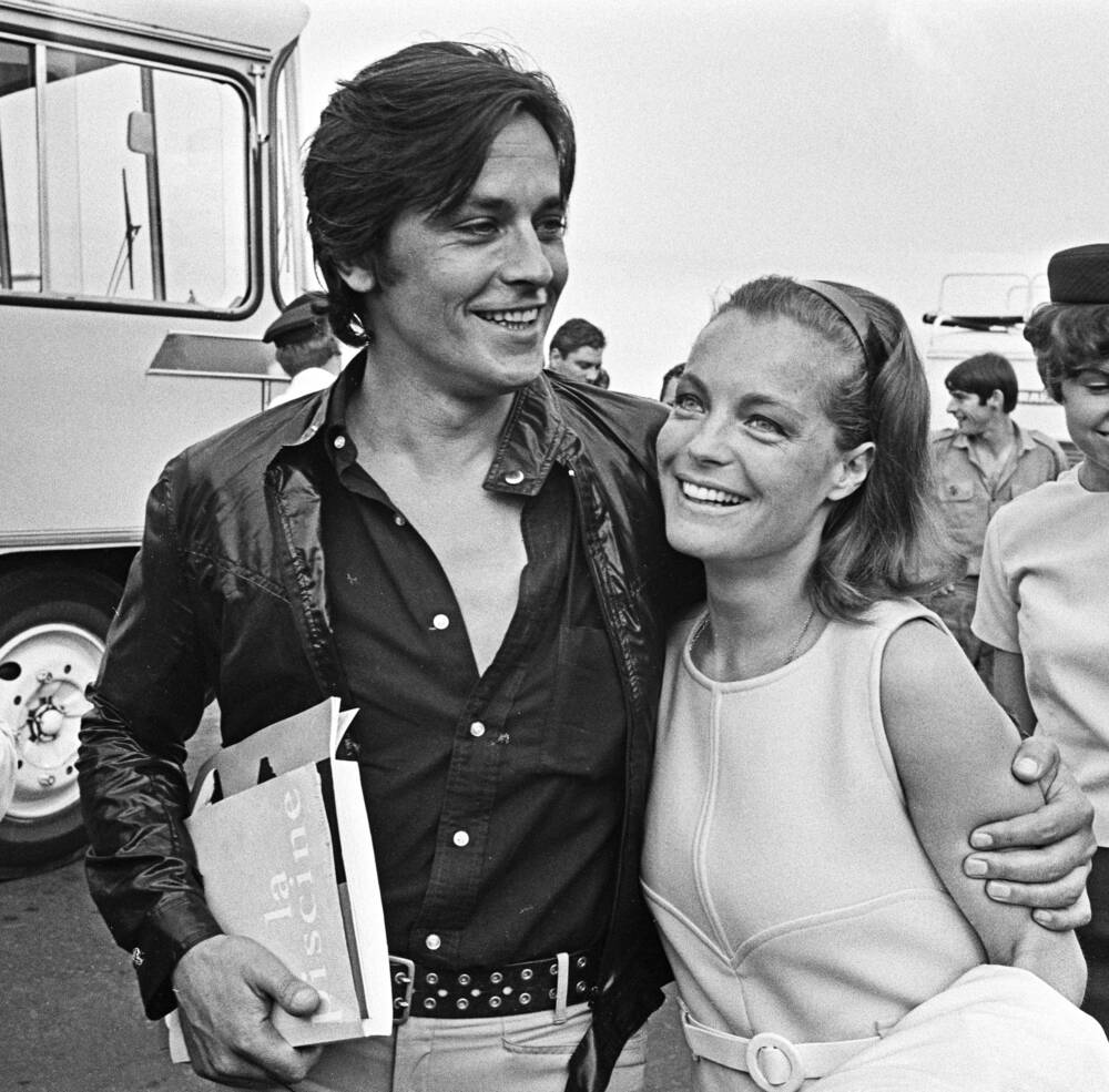 Alain Delon with Romy Schneider, 1968