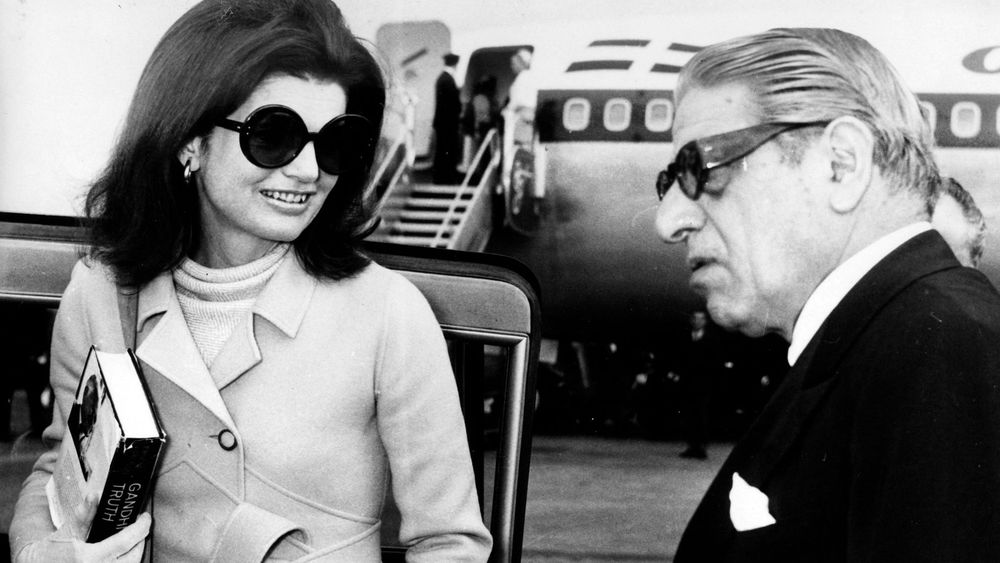 Jacqueline Kennedy Onassis with her husband Aristotle Onassis