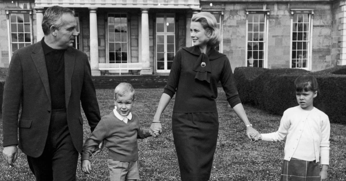 Princess Grace and her husband Prince Rainier with their two children: Princess Caroline and Prince Albert