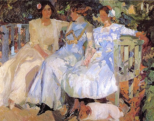 My Wife and Daughters in the Garden or 