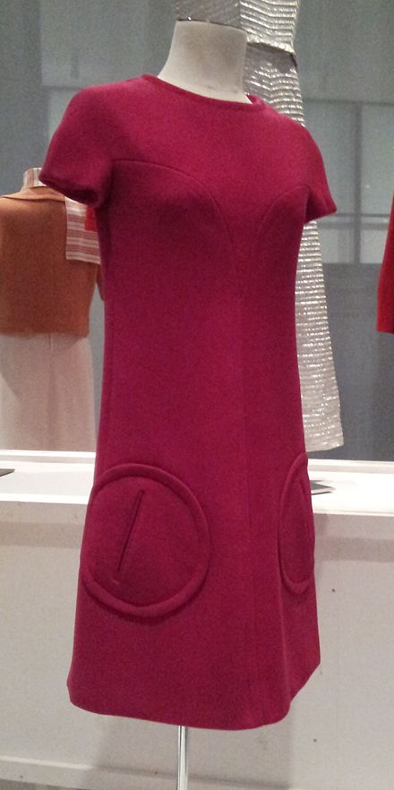 Guy Laroche cyclamen pink wool minidress, 1968