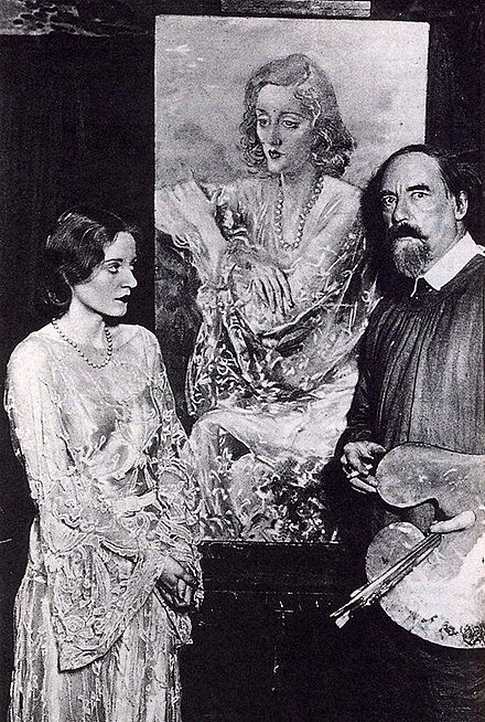 Tallulah Bankhead with painter Augustus John, who painted her portrait (1929).