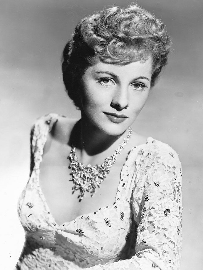 Joan Fontaine in a lace dress, 1943
