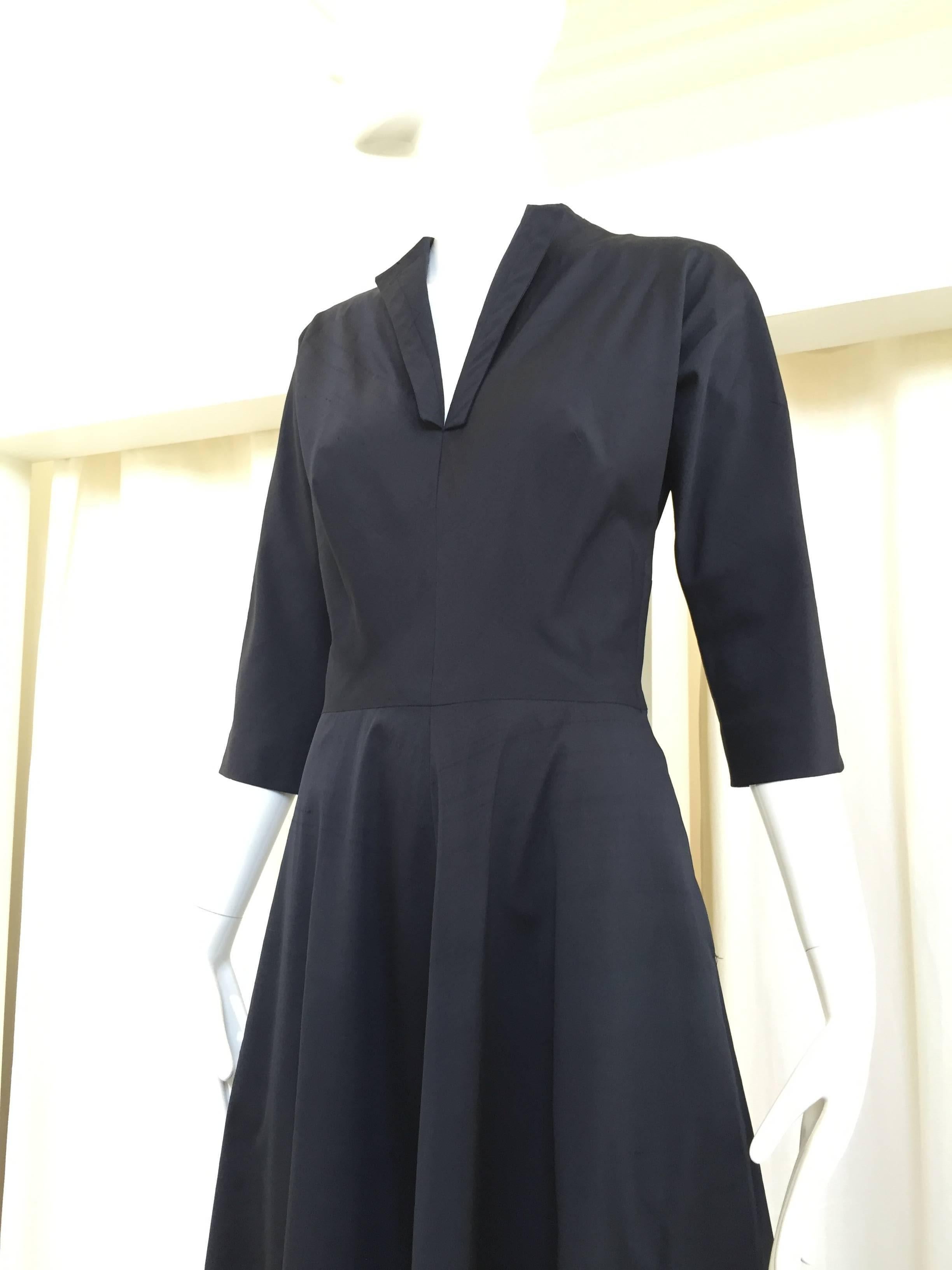Black silk cocktail dress, 1950s, designed by Claire McCardell