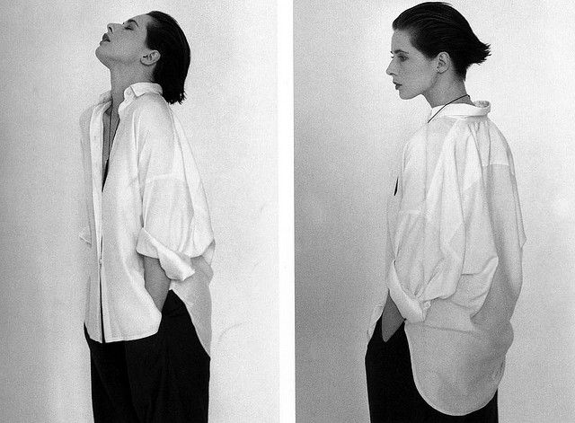 Elegant style icon wardrobe essentials: Isabella Rosellini in white shirt