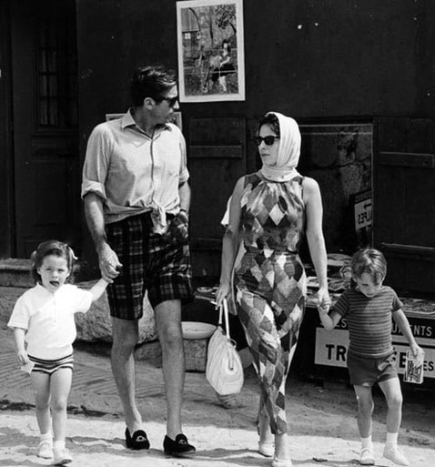 Gregory Peck with his wife Véronique Passani and their two children: Cecilia Peck and Anthony Peck