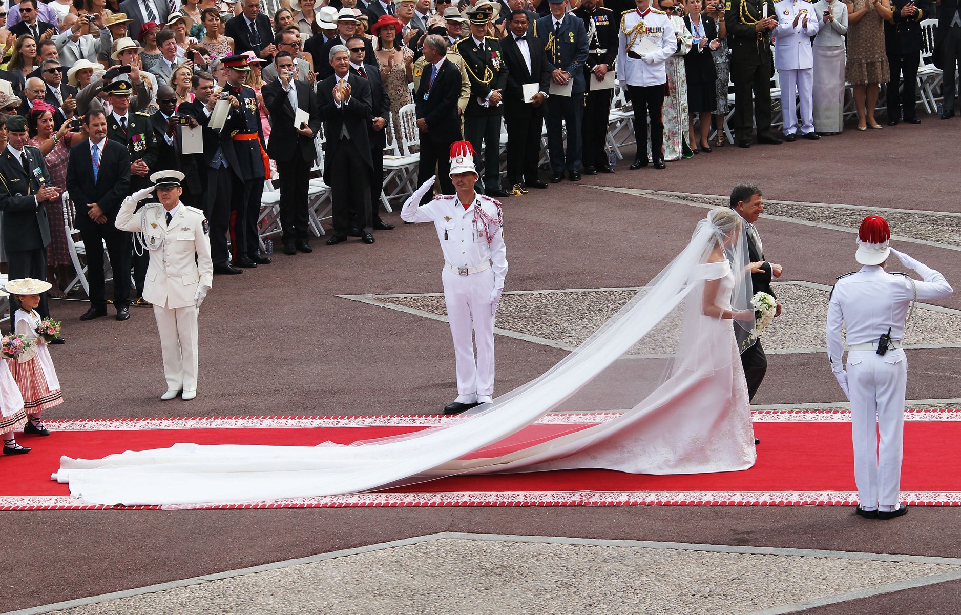 Charlene Wittstock, Princess of Monaco wedding dress 2011 designed by Giorgio Armani