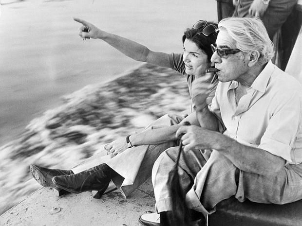 Jacqueline Kennedy Onassis with her husband Aristotle Onassis