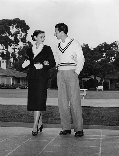 Gene Tierney with her first husband Oleg Cassini, official designer of Jackie Kennedy