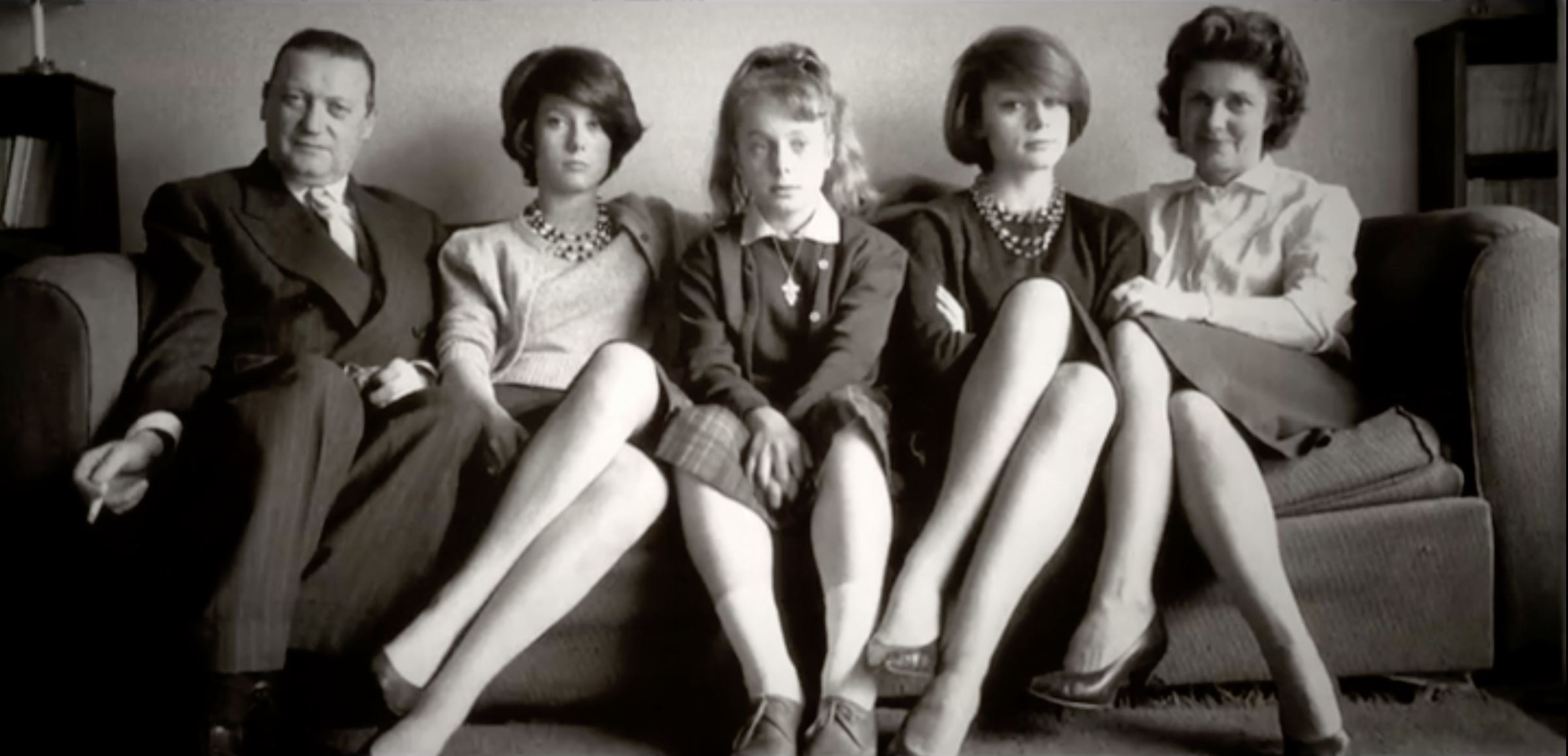Catherine Deneuve and her sisters Françoise Dorléac and Sylvie Dorléac with their parents Renée Simonot and Maurice Dorléac.