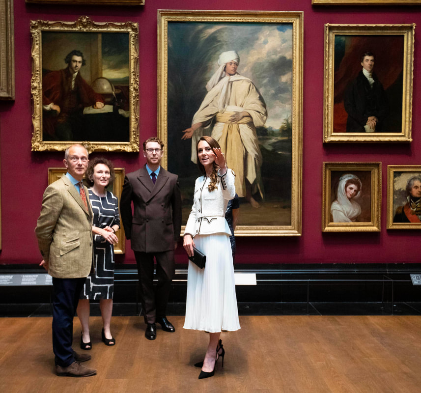 Kate Middleton in white Self Portrait skirt set for reopening the National Gallery of Portrait, 20th June 2023
