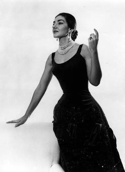 Elegant style icon wardrobe essentials: Maria Callas in black dress