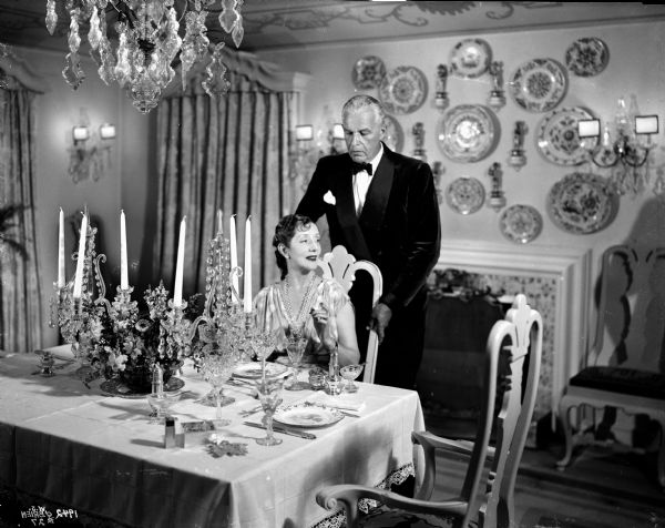 Lynn Fontanne with her husband Alfred Lunt at their home, 