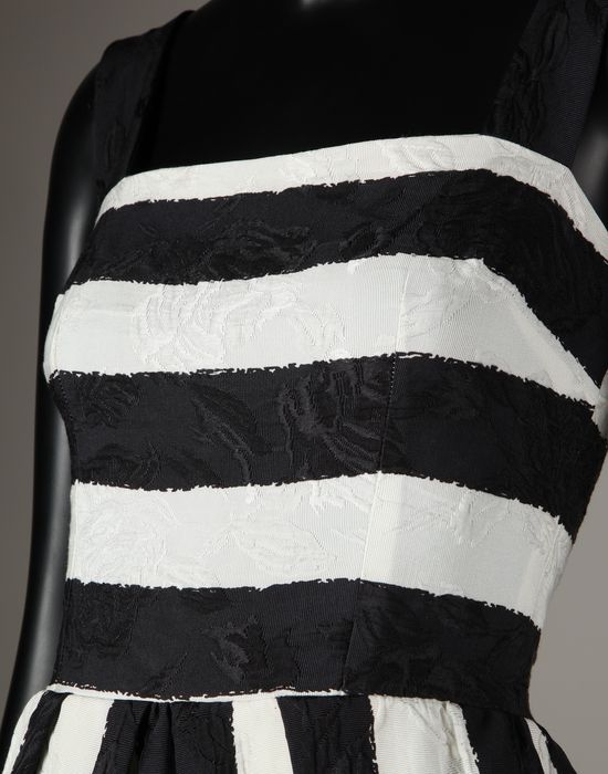 Amal Clooney black and white stripe dress by Dolce&Gabbana