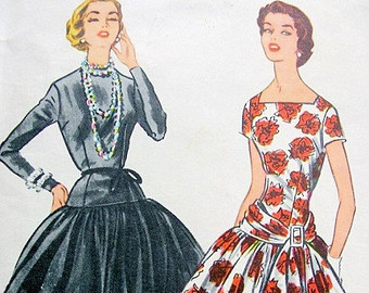 Grace Kelly square neck floral dress by McCall on her first meeting with Prince Rainier III in Monaco in 1955