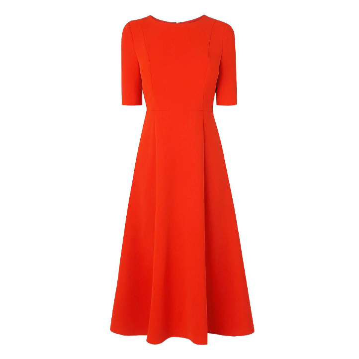 Kate Middleton cardinal red midi Cayla Dress by L.K. Bennett