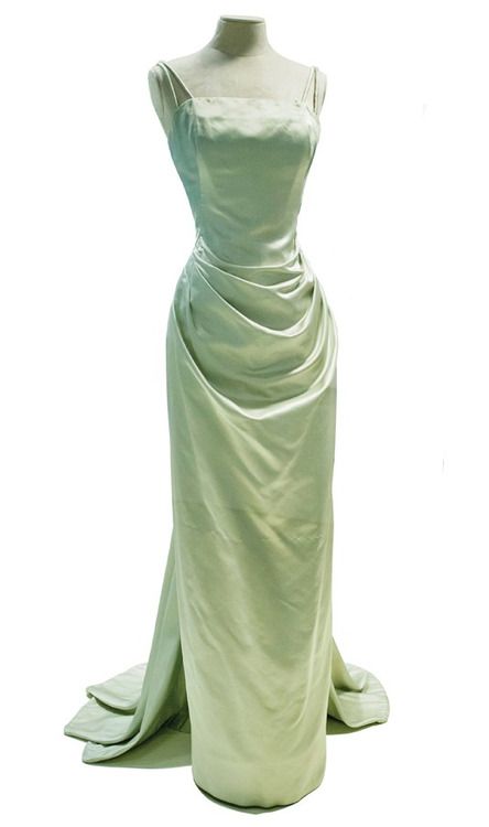 Grace Kelly ice blue French silk satin gown for Oscar Ceremony 1955 designed by Edith Head