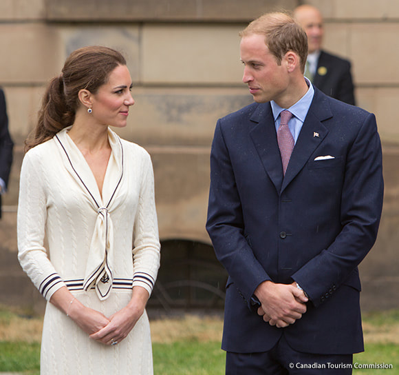 Kate Middleton Alexander McQueen cream cable knit sweater dress with sailor collar Prince Edward's Island Canada 4 July 2011