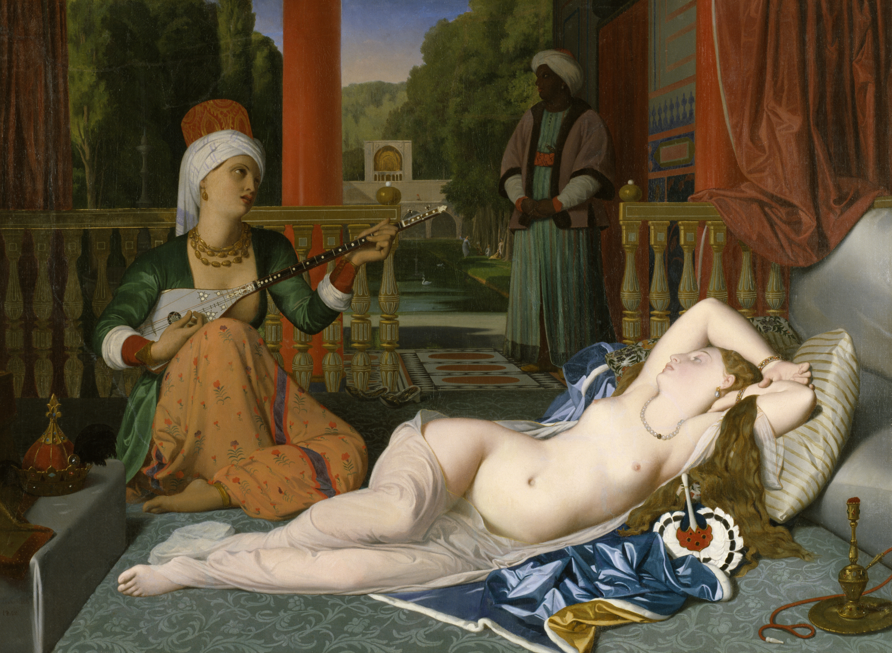 Odalisque with Slave (1842) by Dominique Ingres, oil on canvas, 76 x 105 cm, Walters Art Gallery, Baltimore