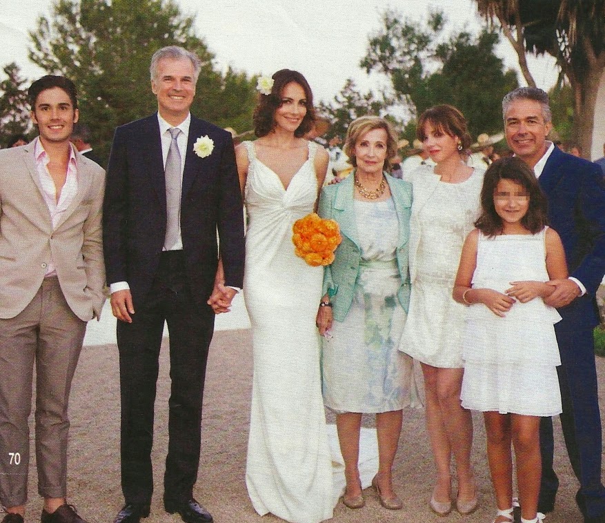 Adriana Abascal(Born 31 October 1970), Mexican-born model on her wedding to French entrepreneur Emmanuel Schreder, Ibiza, Spain, 2013