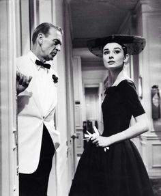 Audrey Hepburn movie costume Love in the afternoon,(1957)all little black dresses she wore as Ariane