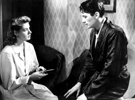 Gregory Peck and co-star Ingrid Bergman in the film Spellbound (1945)